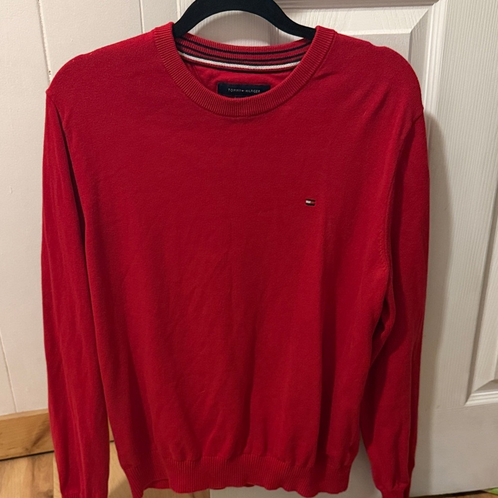 Tommy Hilfiger Men's Vibrant Red Crewneck Sweater